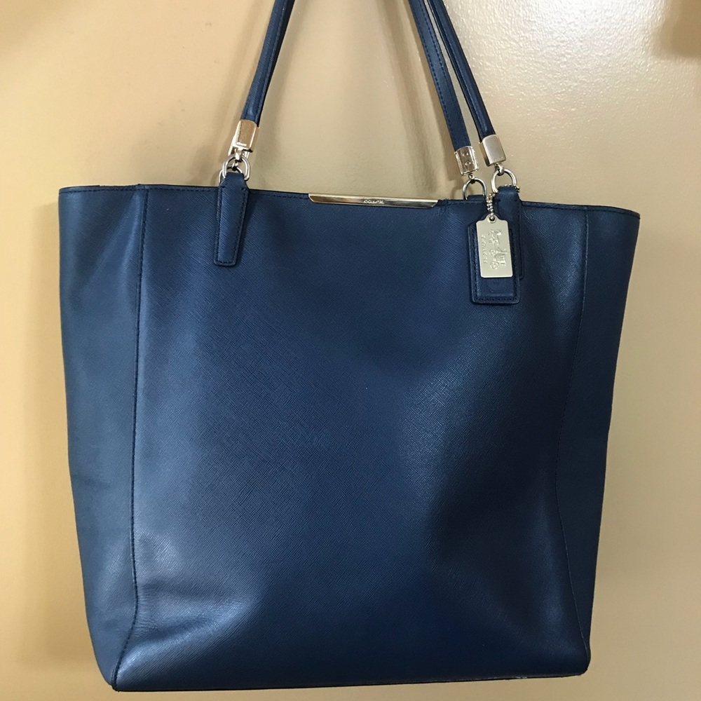 Coach North South Shopper Tote Handbag in Navy